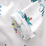 Toddler Kid Boys Prints Trees Letters Long Sleeves Pajamas Rayon Silk Sleepwear Set