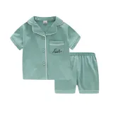 Toddler Kids Boy Pure Color Short Pajamas Sleepwear Set Cotton Pjs