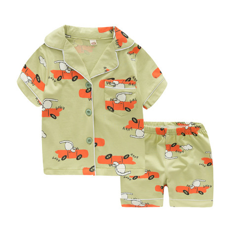 Toddler Kids Boy Vehicle Short Pajamas Sleepwear Set Cotton Pjs