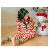 Toddler Girl Print Deers Santa Claus Christmas Pajamas Sleepwear Long Sleeve Tee & Leggings 2 Pieces Sets