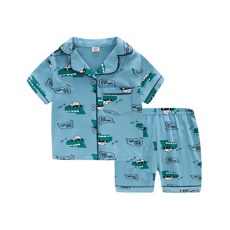 Toddler Kids Boy Hat Dinosaur Short Pajamas Sleepwear Set Cotton Pjs