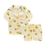 Toddler Kids Girl Sun Flower Summer Short Pajamas Sleepwear Set Cotton Pjs