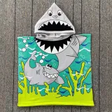 Kid Seaweed Shark Hooded Bathrobe Towel Bathrobe Cloak