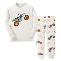 Toddler Kid Boys Print Motorcycle Pajamas Sleepwear Set Long Sleeves Cotton Pjs