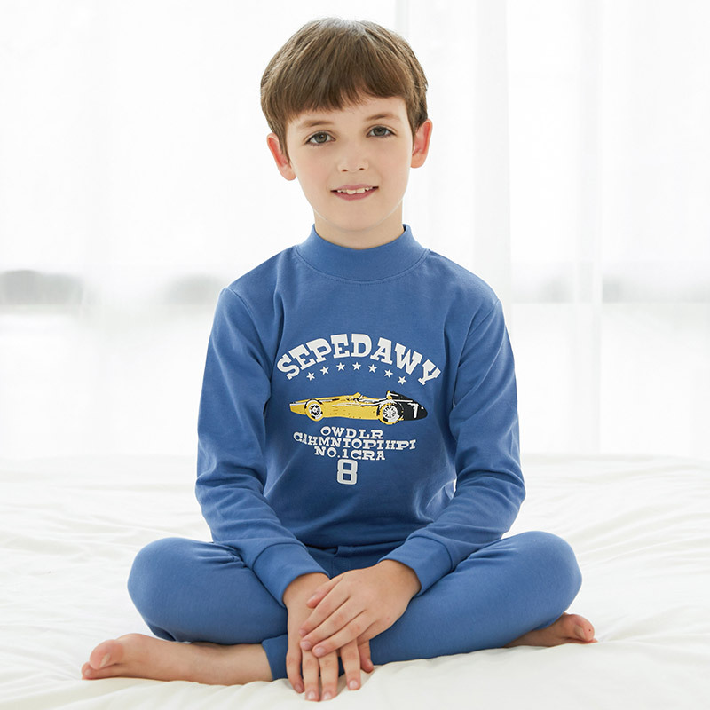 Toddler Kid Boys Print Sports Car Pajamas Sleepwear Set Long Sleeves Cotton Pjs
