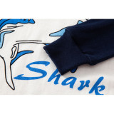 Toddler Kid Boys Print Shark Pajamas Sleepwear Set Long Sleeves Cotton Pjs