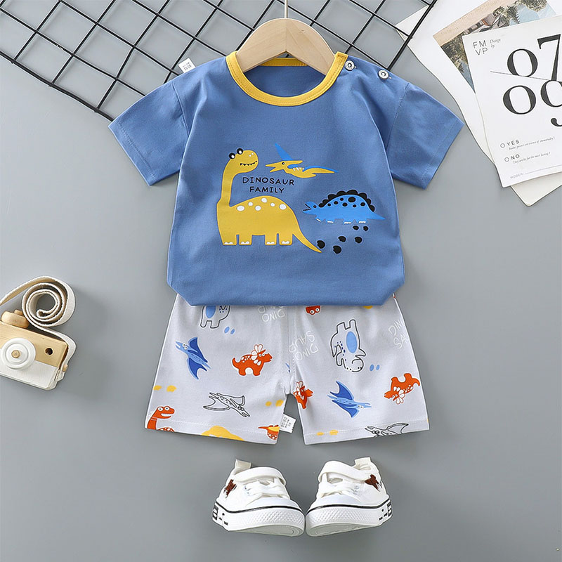 Toddler Kids Boy Dinosaur Family Short Pajamas Sleepwear Set Cotton Pjs