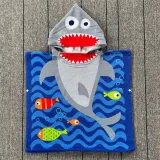 Kid Shark Hooded Bathrobe Towel Bathrobe Cloak