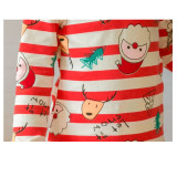 Toddler Girl Print Deers Santa Claus Christmas Pajamas Sleepwear Long Sleeve Tee & Leggings 2 Pieces Sets