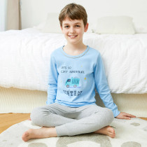 Toddler Kid Boys Print Dump Truck Pajamas Sleepwear Set Long Sleeves Cotton Pjs