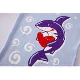 Toddler Girl Print Heart Shark Pajamas Sleepwear Long Sleeve Tee & Leggings 2 Pieces Sets