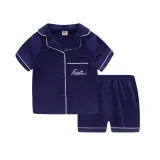 Toddler Kids Boy Pure Color Short Pajamas Sleepwear Set Cotton Pjs