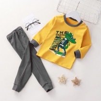 Toddler Kid Boys Print Skateboard Crocodile Pajamas Sleepwear Set Long Sleeves Cotton Pjs