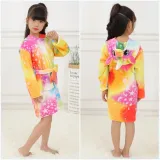 Kid Rainbow Stars Unicorn Soft Bathrobe Sleepwear Fannel Comfortable Loungewear