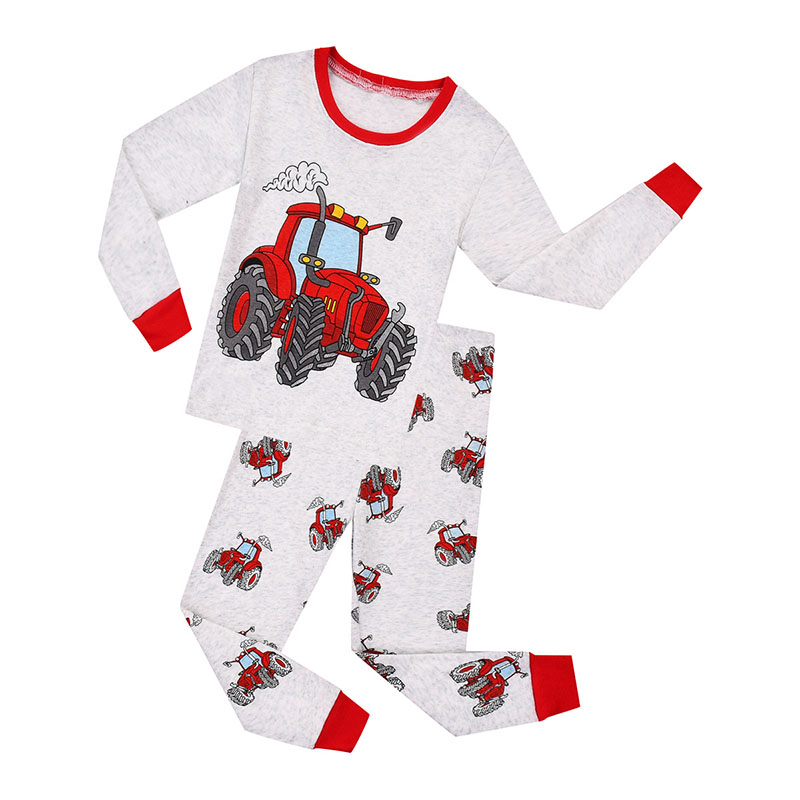 Toddler Kid Boys Print Cars Pajamas Sleepwear Set Long Sleeves Cotton Pjs