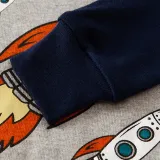 Toddler Kid Boys Print Rocket Pajamas Sleepwear Set Long Sleeves Cotton Pjs