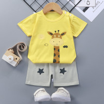 Toddler Kids Boy Print Giraffe Short Pajamas Sleepwear Set Cotton Pjs