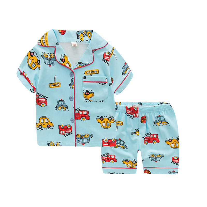 Toddler Kids Boy Car Vehicle Short Pajamas Sleepwear Set Cotton Pjs