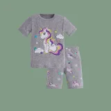 Toddler Kids Girl Stars Unicorn Summer Short Pajamas Sleepwear Set Cotton Pjs