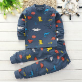 Toddler Kid Boys Print Dinosaurs Pajamas Sleepwear Set Long Sleeves Cotton Pjs