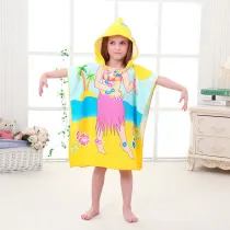 Kid Grass Skirt Girl Hooded Bathrobe Towel Bathrobe Cloak