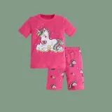 Toddler Kids Girl Stars Unicorn Summer Short Pajamas Sleepwear Set Cotton Pjs