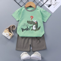 Toddler Kids Boy Print Crocodile Summer Short Pajamas Sleepwear Set Cotton Pjs