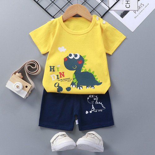 Toddler Kids Boy Print Dinosaur Summer Short Pajamas Sleepwear Set Cotton Pjs