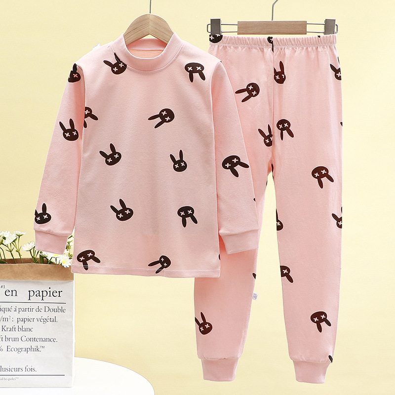 Toddler Girl Print Rabbits Pajamas Sleepwear Long Sleeve Tee & Leggings 2 Pieces Sets