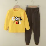Toddler Kid Boys Print Bumblebee Stars Pajamas Sleepwear Set Long Sleeves Cotton Pjs