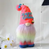 Multicolor Happy Birthday Faceless Gnomes Doll with Cake and Gift Box Decoration