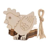 10PCS Diy Paint Drawing Easter Bunny Chicken Wooden Craft Hanging Ornaments