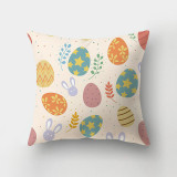 Easter Theme Pillow Covers Colorful Easter Eggs Slogan Pillow Cushion Cover