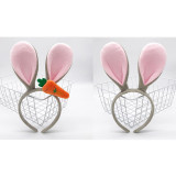 2PCS Easter Headband Rabbit Ears Radish Headbands Plush Hairband
