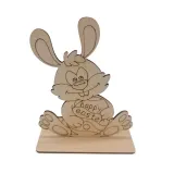 Diy Paint Drawing 10PCS Easter Bunny Decorations Wooden Craft Ornaments for Home Party Office