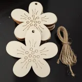 10PCS Diy Paint Drawing Easter Bunny Chicken Wooden Craft Hanging Ornaments
