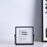 Metal Glass Dried Flower Leaf Plant Specimen Tabletop Photo Frame