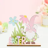 Easter Color Gnome Bunny Welcome Home Slogan Wooden Craft Ornaments