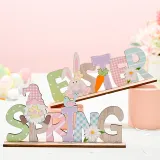Easter Color Gnome Bunny Welcome Home Slogan Wooden Craft Ornaments