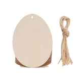 10PCS Diy Paint Drawing Easter Egg Wooden Craft Hanging Ornaments