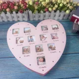 Love Heart My First Year Newbone Baby 12 Cells Growth Photo Frame Light Wall Frame