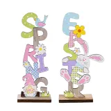 Easter Color Gnome Bunny Welcome Home Slogan Wooden Craft Ornaments