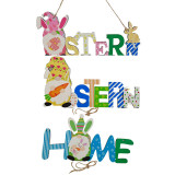 Easter Color Gnome Bunny Spring Home Slogan Wooden Craft Hanging Ornaments