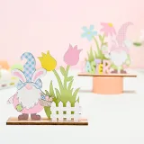 Easter Color Gnome Bunny Welcome Home Slogan Wooden Craft Ornaments
