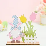 Easter Color Gnome Bunny Welcome Home Slogan Wooden Craft Ornaments