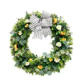 Easter Artificial Green Leaf Wreath Wall Window Faux Porch Farmhouse Patio Garden Décor