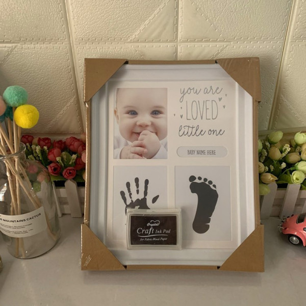 Pearhead Babyprints Newborn Handprints and Footprints Photo Frame Wall Frame