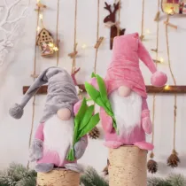 Easter Hat Gnome Bunny Faceless Plush Doll Ornaments With Tulip