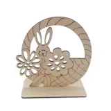 Diy Paint Drawing 10PCS Easter Bunny Decorations Wooden Craft Ornaments for Home Party Office
