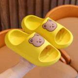 Toddlers Kids Pure Color Bear Flat Beach Summer Slippers